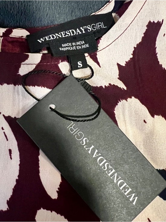 New Wednesdays Girl Bold Bloom Floral Pleated Tie Sleeve Festival Mini Dress S - Picture 11 of 17